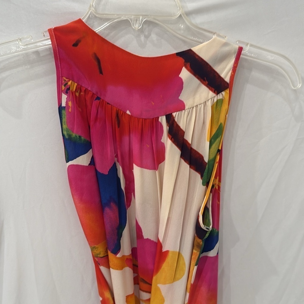 Yumi Kim Anthropologie Floral Silk A Line Midi Dress size XS - Picture 5 of 6
